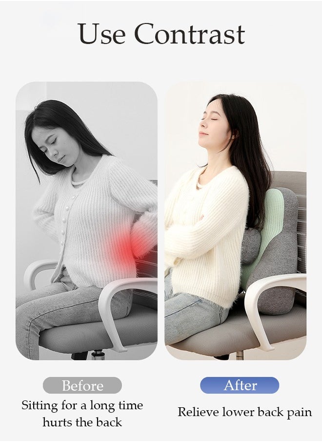 DUNISO - Adjustable Lumbar Support Pillow with Adjustable Slider for Office Chair and Car Seat, Ergonomic Memory Foam Back Cushion for Improve Lower Back PainRelief and Sitting Posture - Image 1
