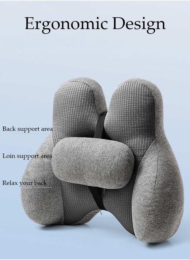 DUNISO - Adjustable Lumbar Support Pillow with Adjustable Slider for Office Chair and Car Seat, Ergonomic Memory Foam Back Cushion for Improve Lower Back PainRelief and Sitting Posture - Image 1