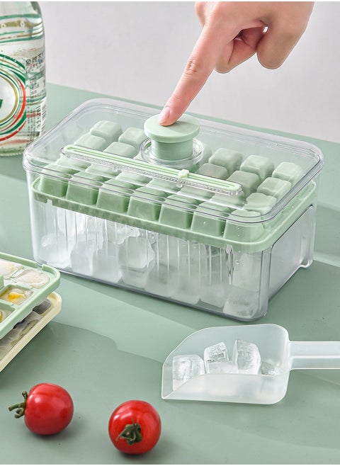 56 Grid Double Layer Ice Tray that Can be Pressed to Quickly Dispense Ice Comes With an Ice Shovel