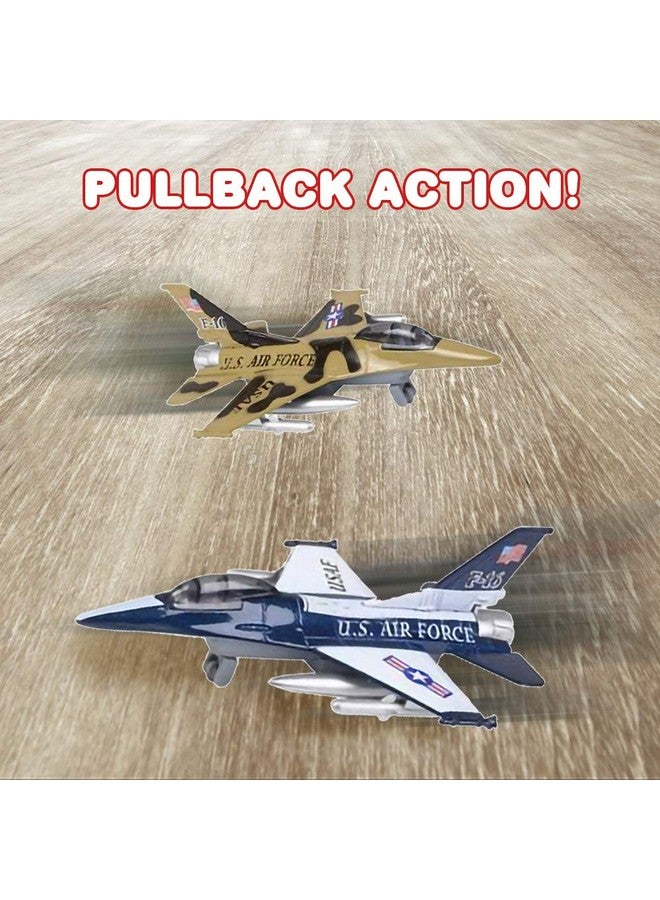 ArtCreativity ArtCreativity Diecast F-16 Jets with Pullback Mechanism, Set of 2, 7.5 inches Diecast Metal Jet Plane Fighter Toys for Boys, Air Force Military Cake Decorations, Party Favors, Goodie Bag Fillers  - Image 4