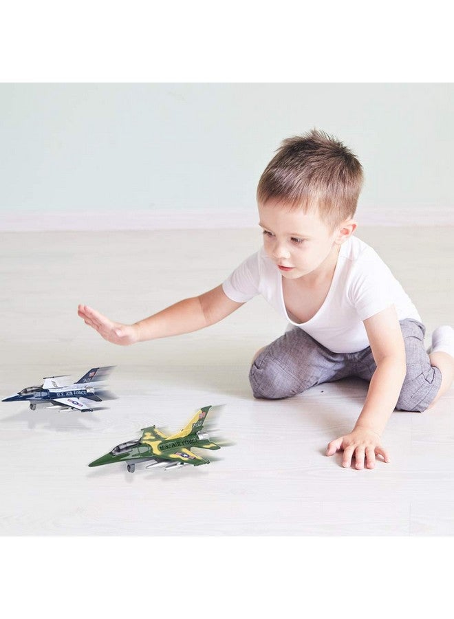 ArtCreativity ArtCreativity Diecast F-16 Jets with Pullback Mechanism, Set of 2, 7.5 inches Diecast Metal Jet Plane Fighter Toys for Boys, Air Force Military Cake Decorations, Party Favors, Goodie Bag Fillers  - Image 5