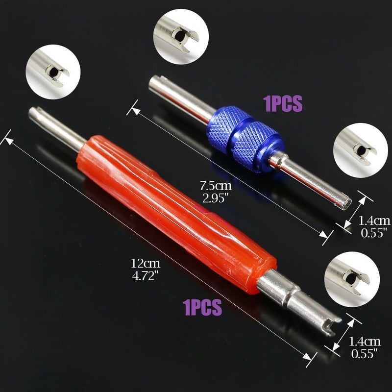 Swpeet 102Pcs Air Conditioning Valve Core Accessories Kit, Including Assortment R12 R134a Valve Core Refrigeration Tire Valve Stem Cores with Remover Tool for Most Cars - Image 5