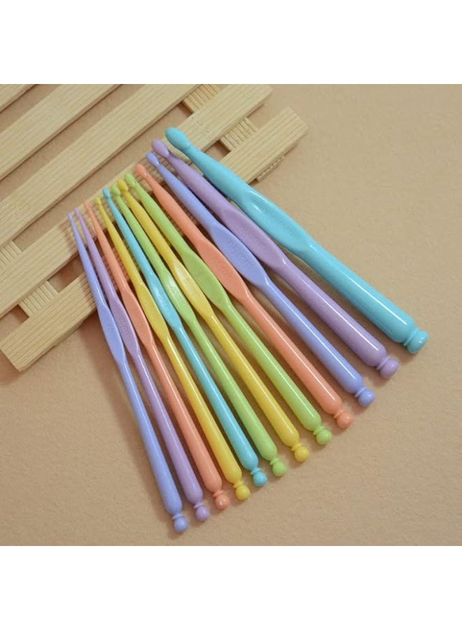 YiYFiT Candy-colored Plastic Crochet Hooks,12 pcs 2.0-10.0 mm Ergonomic Handle Crochet Knitting Needles Set Making Tool Yarn Set DIY Crochet Hooks Set for Crochet Enthusiasts Beginners Kids  - Image 2