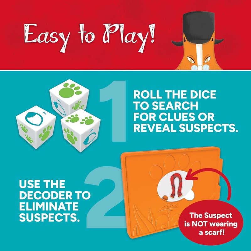 Gamewright Outfoxed! A Cooperative Whodunit Board Game for Kids 5+, Multi-colored, Standard, Model Number: 418 - Image 3