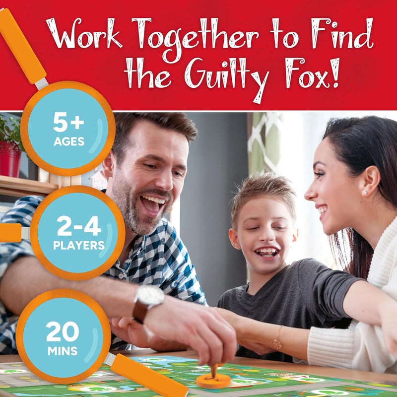Gamewright Outfoxed! A Cooperative Whodunit Board Game for Kids 5+, Multi-colored, Standard, Model Number: 418 - Image 2