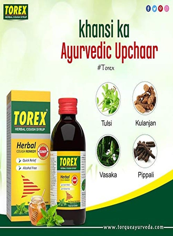 Torex Herbal Cough Syrup-Ayurvedic Cough Relief Syrup with Tulsi and Honey 100% Ayurvedic | Provides Instant Relief from Cough, Cold & Sore Throat-100ml (Pack of 3) - Image 5