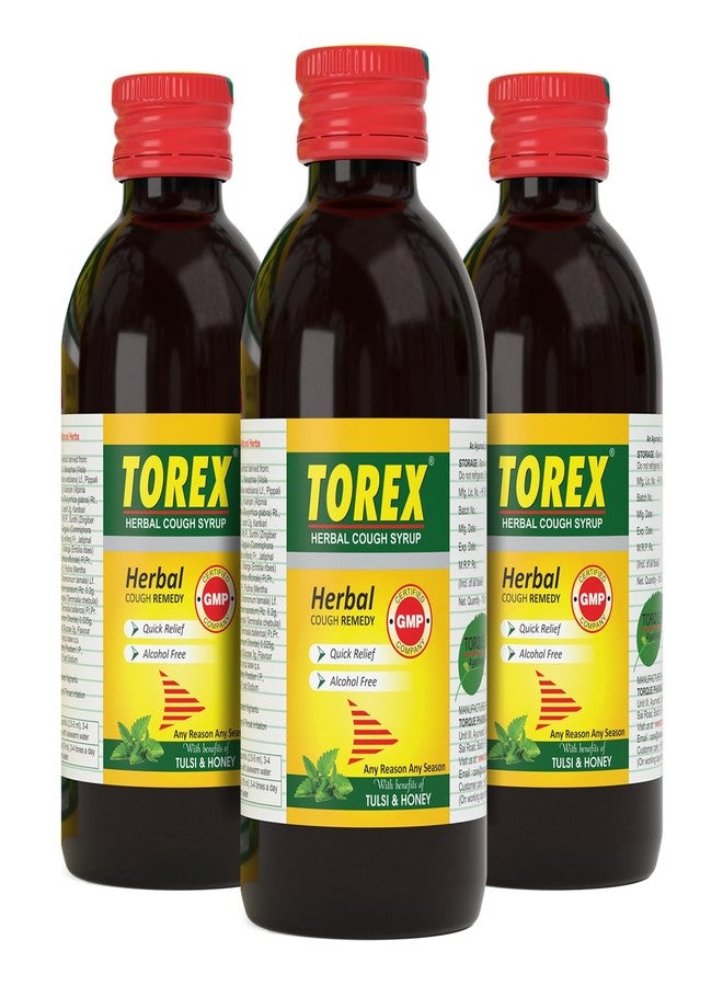 Torex Herbal Cough Syrup-Ayurvedic Cough Relief Syrup with Tulsi and Honey 100% Ayurvedic | Provides Instant Relief from Cough, Cold & Sore Throat-100ml (Pack of 3) - Image 1