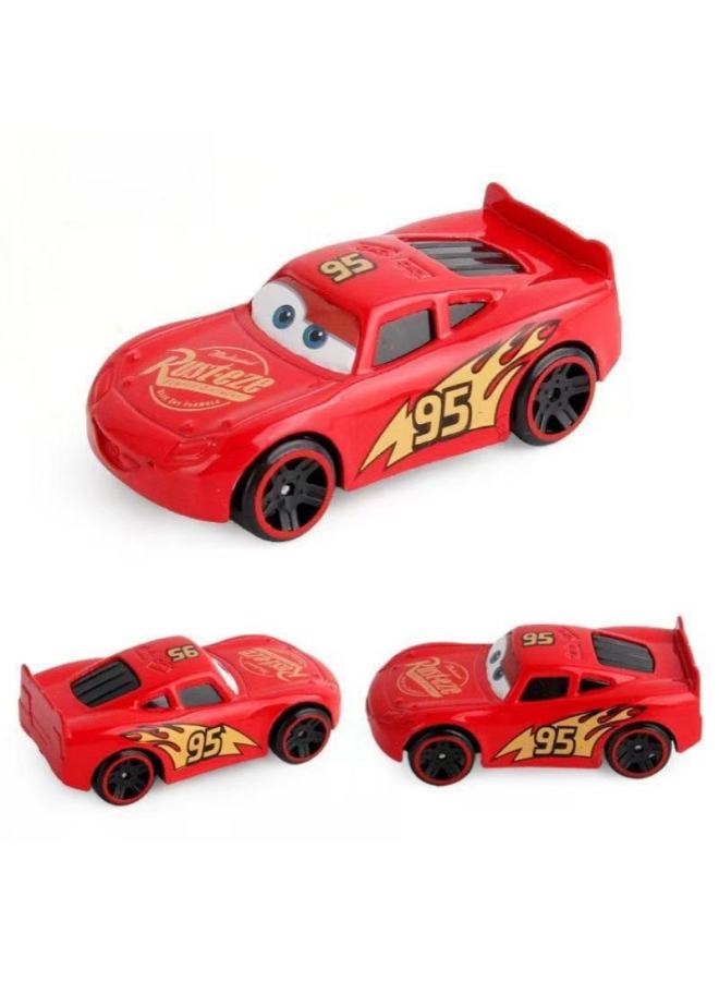 Boxed 6 Car Story Alloy Racing Sheriff McQueen Die Model Sliding Car Ornaments-Color:[four Cars 1 Container] Cars Alloy Racing Box  - Image 3