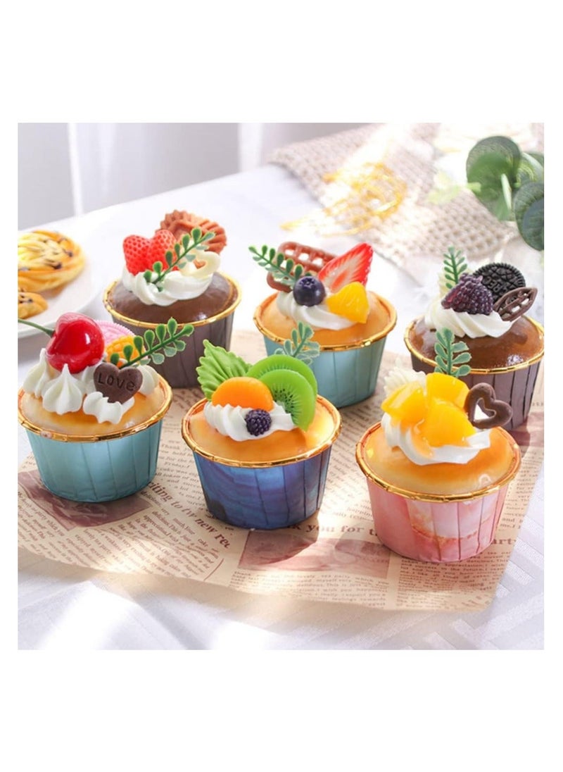 Y&D Simulation Cupcake, Delicate Realistic Artificial Mini Cupcake Models, Fake Cake Dessert Props, for Photography Props Kitchen Home Decoration Display, 6Pcs  - Image 3