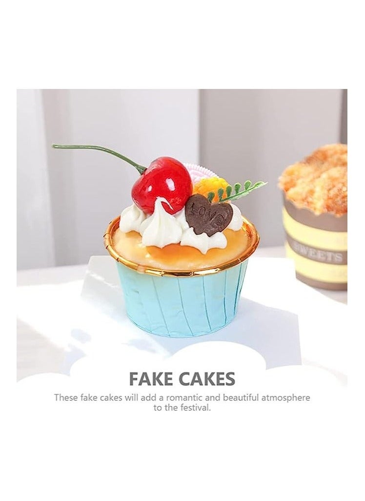 Y&D Simulation Cupcake, Delicate Realistic Artificial Mini Cupcake Models, Fake Cake Dessert Props, for Photography Props Kitchen Home Decoration Display, 6Pcs  - Image 5