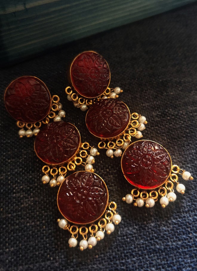 Binnis Wardrobe Red Drop Earrings - Image 3