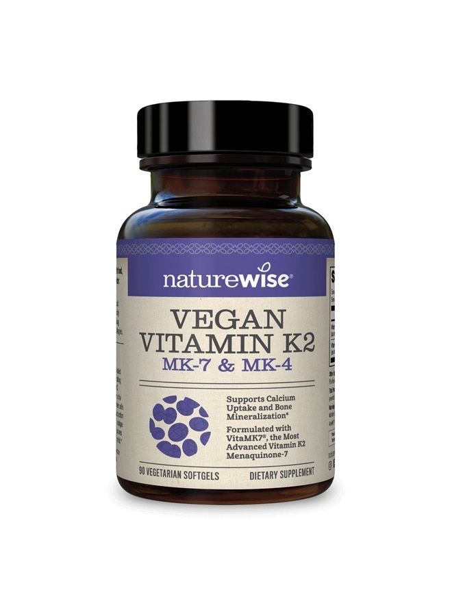 NatureWise Vitamin K2 Support Strong Bones with VitaMK7 Menaqui-7, Softgel, 90 Count (Pack of 1) - Image 1