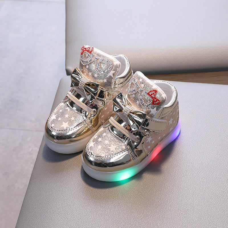 Cartoon glitter light-up shoes, glowing sports shoes - Image 1