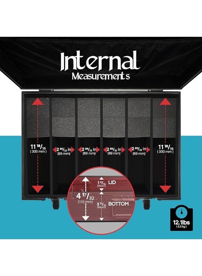CARDKINGPRO Game Card Storage Case (KingMega Edition) | Compatible with Magic The Gathering, MTG, Cards Against Humanity, All Standard TGC Trading Card Games | Includes 8 Dividers | Fits 5400+ Unsleeved Cards - Image 3