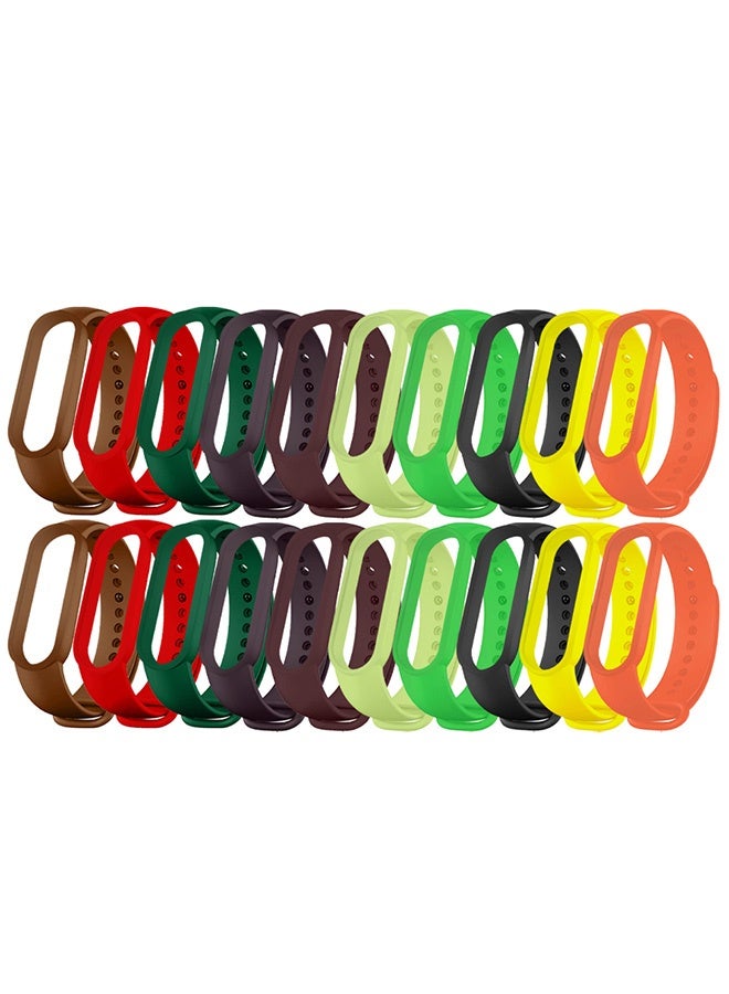 20 Pieces of Strap Band for Xiaomi Mi Band 6 Mi Band 5 - Silicone Watch band Replacement Band
