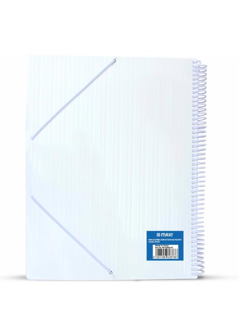 Maxi Spiral Display Book 60 Pocket White, Clear Pockets Book File Folder Document Presentation Organizer for Portfolio Music Artwork Display for School Business Office