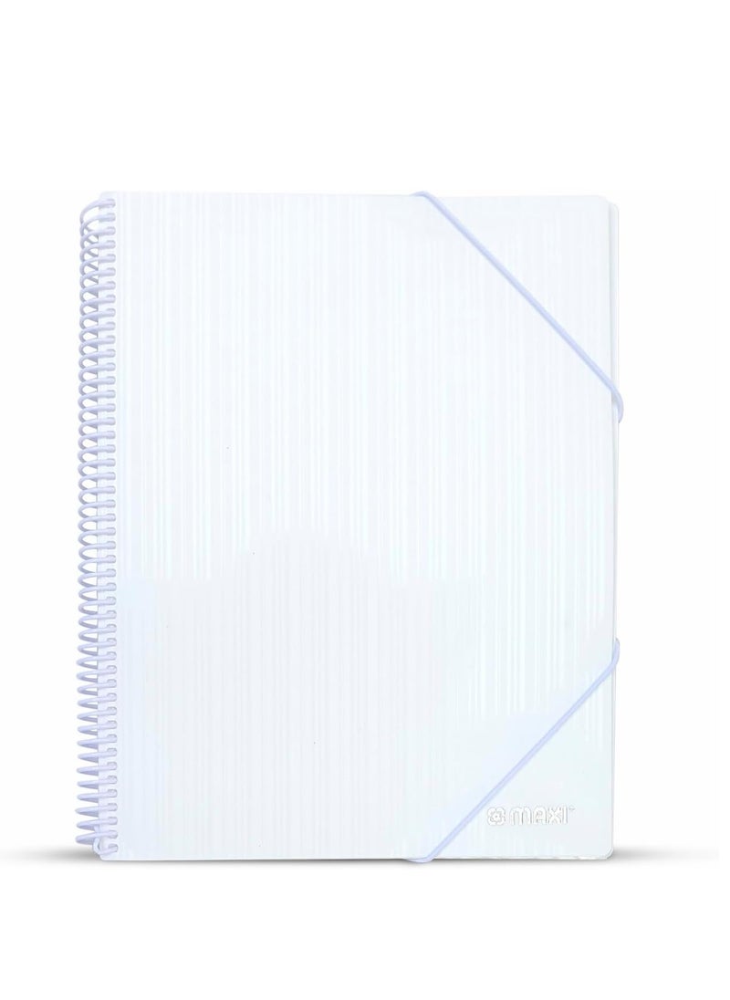 Maxi Maxi Spiral Display Book 60 Pocket White, Clear Pockets Book File Folder Document Presentation Organizer for Portfolio Music Artwork Display for School Business Office  - Image 2