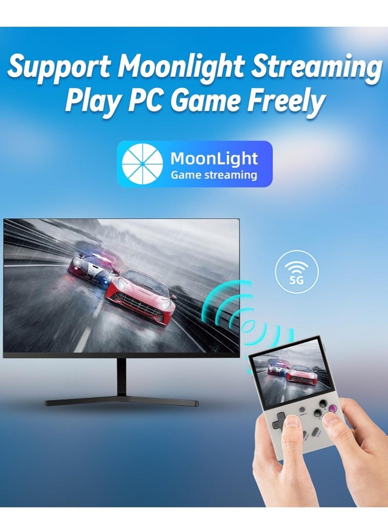 ANBERNIC  - RG35XX Plus Linux Handheld Game Console, 3.5'' IPS Screen, Pre-Loaded 6900 Games, 3300mAh Battery, Supports 5G WiFi Bluetooth HDMI and TV Output (64GB, Grey) - Image 1