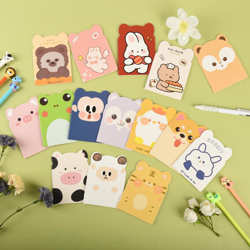 Ulema 100 Packs Mini Notebooks for School Mini Cute Animal Notebooks Mini Notebooks Bulk for Christmas Day Office Classroom prizes College Ruled Pages(Cartoon Animals) - Image 4