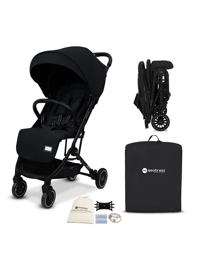 neobreez LITEX Ultra-Lightweight Cabin Size Approved Travel Stroller|Trolley Handle Compact Foldable Pushchair,  Baby Kids Todddler Stroller, Travel Trolley,  Waterproof UPF 50+Canopy, 0-3yrs,  15kg,  3yrs Warranty