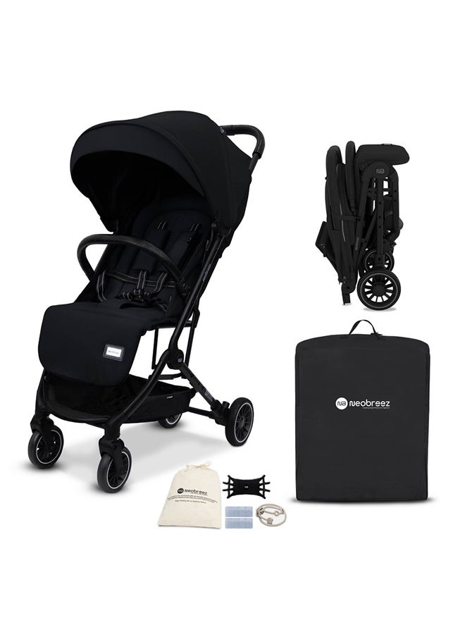 neobreez LITEX Lightweight Cabin Size Travel Baby Toddler Stroller|Trolley Handle Pushchair, Waterproof UPF 50+Canopy, Gift And String Bag, Phone Holder And Toy Strap, Reflective Sticker, 0-3yrs, 15kg, 3yrs Warranty  - Image 1