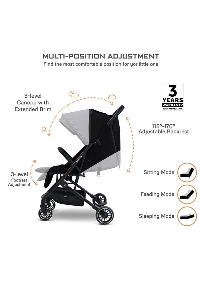 neobreez LITEX Lightweight Cabin Size Travel Baby Toddler Stroller|Trolley Handle Pushchair, Waterproof UPF 50+Canopy, Gift And String Bag, Phone Holder And Toy Strap, Reflective Sticker, 0-3yrs, 15kg, 3yrs Warranty  - Image 4