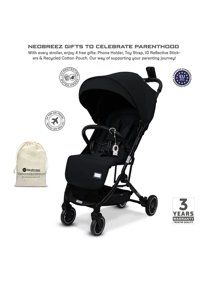 neobreez LITEX Ultra-Lightweight Cabin Size Approved Travel Stroller|Trolley Handle Compact Foldable Pushchair,  Baby Kids Todddler Stroller, Travel Trolley,  Waterproof UPF 50+Canopy, 0-3yrs,  15kg,  3yrs Warranty