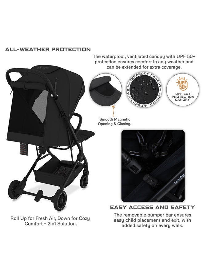 LITEX Ultra-Lightweight Cabin Size Approved Travel Stroller|Trolley Handle Compact Foldable Pushchair,  Baby Kids Todddler Stroller, Travel Trolley,  Waterproof UPF 50+Canopy, 0-3yrs,  15kg,  3yrs Warranty