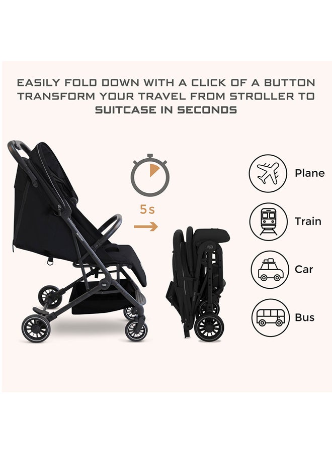 neobreez LITEX Lightweight Cabin Size Travel Baby Toddler Stroller|Trolley Handle Pushchair, Waterproof UPF 50+Canopy, Gift And String Bag, Phone Holder And Toy Strap, Reflective Sticker, 0-3yrs, 15kg, 3yrs Warranty  - Image 5