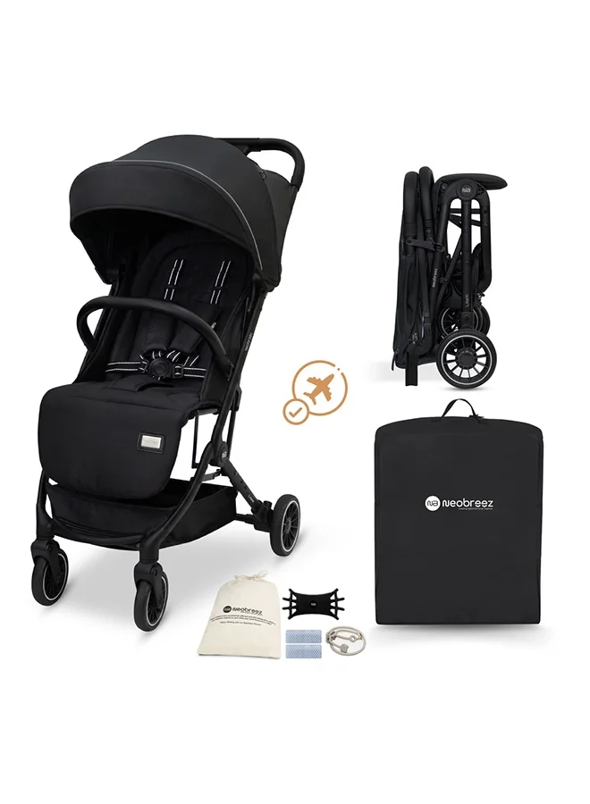 نيوبريز عربة أطفال  خفيفة الوزن معتمدة لحجم المقصورة، مقبض عربة قابل للطي المدمج، عربة أطفال للسفر، مظلة مقاومة للماء  +، - سنوات،  كجم، ضمان  سنوات