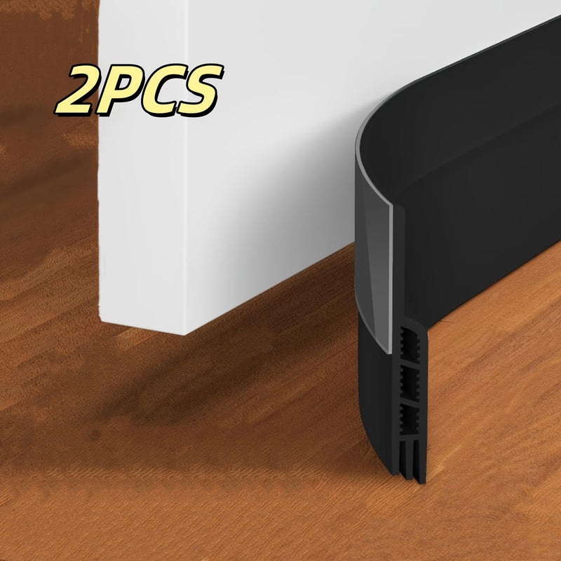 White 2 Pack Self-Adhesive Door Draft Stopper Soundproof Wind Blocker - Image 1