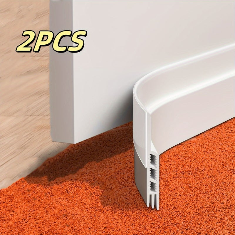 White 2 Pack Self-Adhesive Door Draft Stopper Soundproof Wind Blocker - Image 2