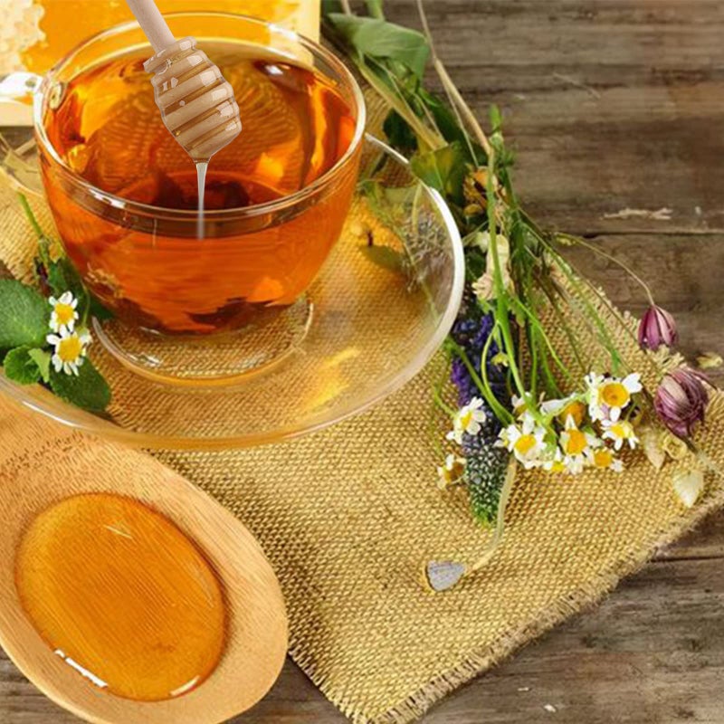 Ucheom Wooden Honey Dipper Sticks, 3Pcs Mini Honey Spoon for Honey Jar Dispense Mixing Stirrer - Image 5