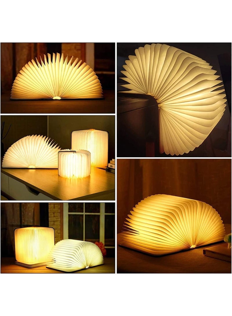 مصباح الكتاب الخشبي ، مصباح الكتاب الجديد القابل للطي ، 5 ألوان مصباح LED ، مصباح طاولة شحن USB المحمول ، تصميم مغناطيسي هدية إبداعية للأطفال والآباء والأصدقاء - Image 3