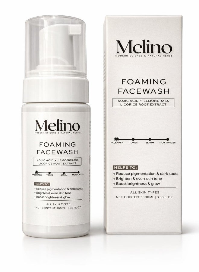 Melino Face Wash for Pigmentation & Dark Spots | Kojic Acid, Lemongrass, Licorice Root (Mulethi) Extract | Dark spots, Brightening, Even Skin Tone & Glow | All Skin Types - Dry, Sensitive, Oily and Combination | For Women & Men | 100ml - Image 1