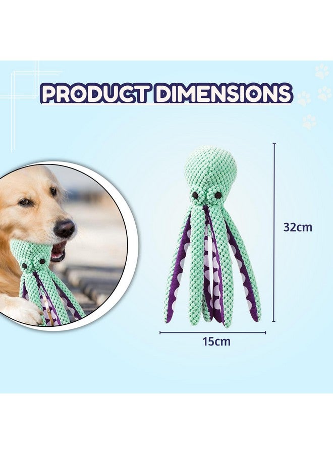 ألعاب الكلاب التي تصدر أصوات صرير، ألعاب الأخطبوط المحشوة للكلاب الكبيرة والمتوسطة والصغيرة والجراء، ألعاب تفاعلية متينة للتسنين واللعب، ألعاب الحيوانات الأليفة، ألعاب مضغ محشوة للكلاب (الحجم: 32 سم) - Image 2