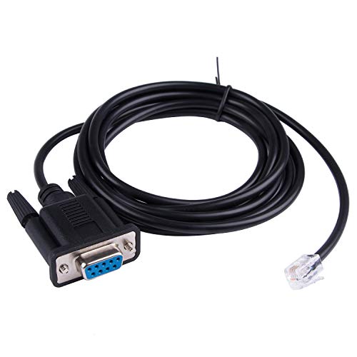 Suamdoen 6 Feet Black Male-to-Male PVC Serial Cable for Meade Telescope Control, Connects PC to Meade 497 AutoStar or AudioStar, 4P4C RS232, 180cm Length - Image 1