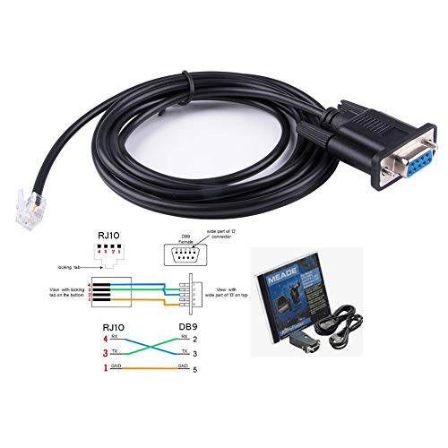 Suamdoen 6 Feet Black Male-to-Male PVC Serial Cable for Meade Telescope Control, Connects PC to Meade 497 AutoStar or AudioStar, 4P4C RS232, 180cm Length - Image 5