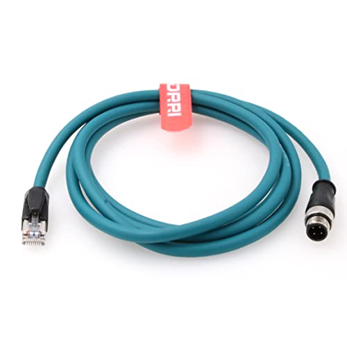 DRRI M12 4pin D-Code Male to RJ45 Ethernet Connector CAT5 Shielded Cable for Servo Motor Industrial Camera(3M) - Image 2