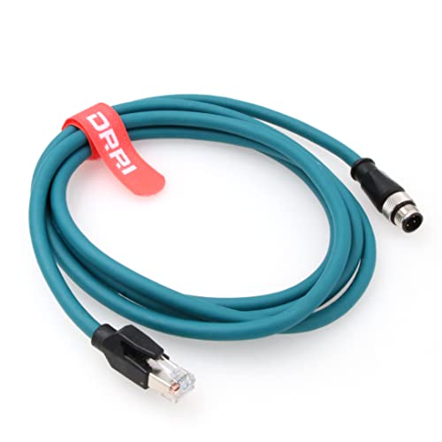 DRRI M12 4pin D-Code Male to RJ45 Ethernet Connector CAT5 Shielded Cable for Servo Motor Industrial Camera(3M) - Image 1