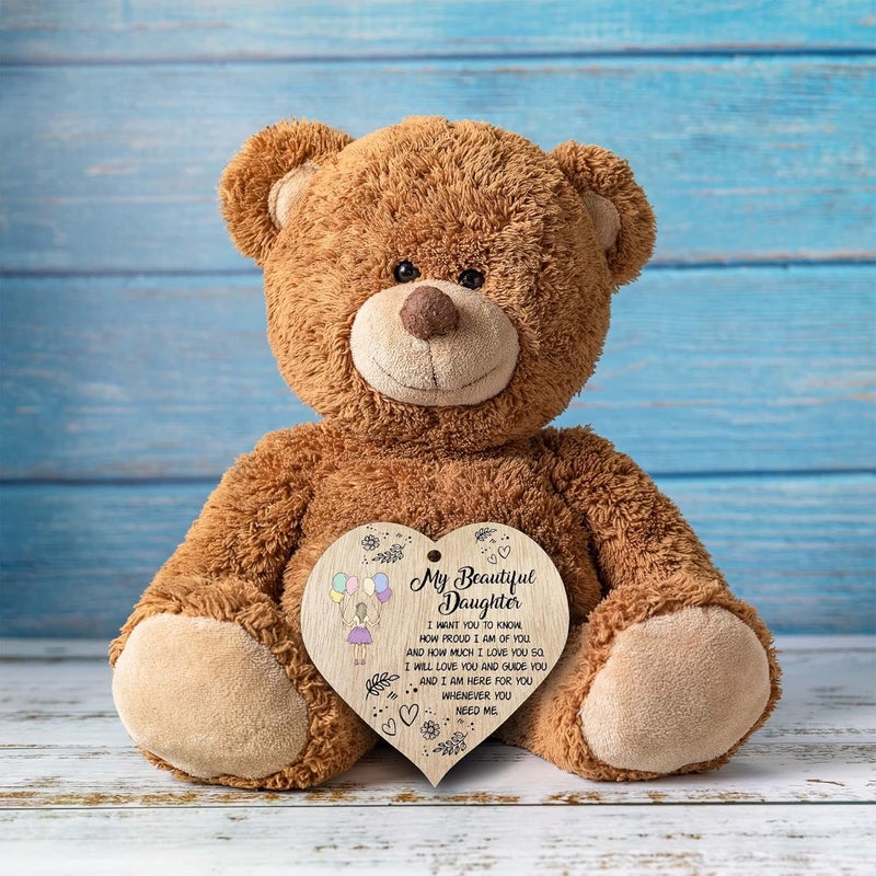 Stuff4 Beautiful Daughter Hanging Wooden Heart Sign Plaque Daughter Gifts from Mom Dad  Light Wood Hearts Sign Womens Gifts Daughter Gifts from Parents Inspirational Christmas Birthday Present - Image 4