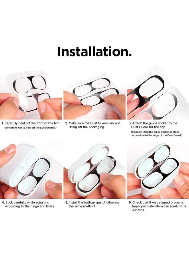 Dust Guard For Apple AirPods Pro White/Pink - Image 4