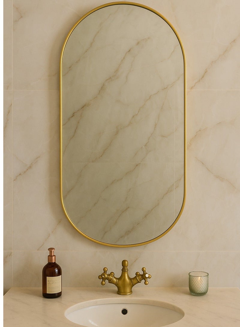 Glass Corner u shape mirror Size 40*120 - Gold - Image 4