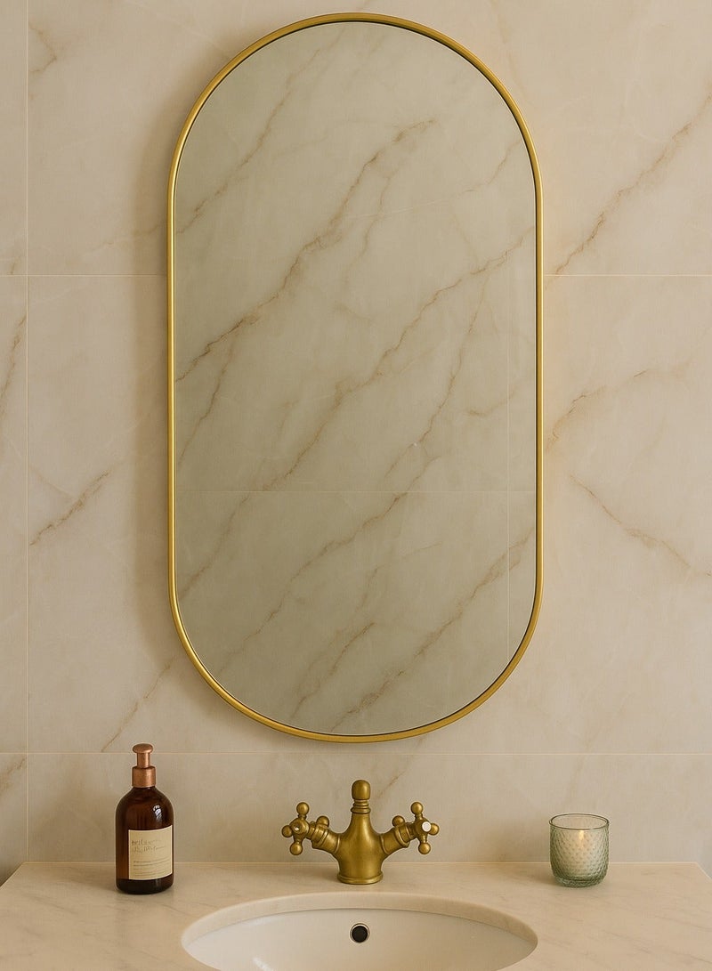 Glass Corner u shape mirror Size 40*120 - Gold - Image 1