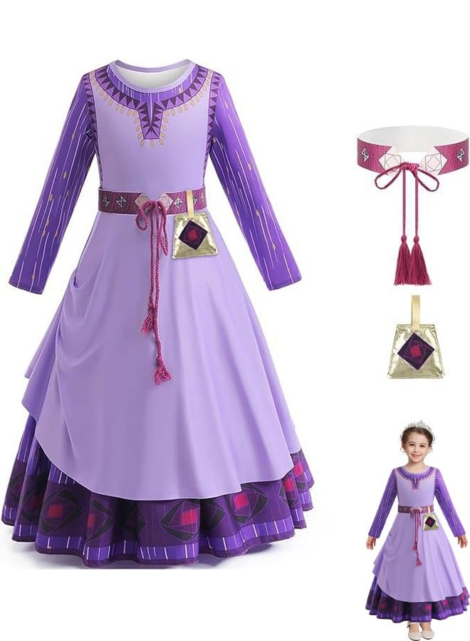 VUCATIN Wish Asha Cosplay Dress Up Costume, Girls Princess Dress Cosplay Outfits with Accessories 2+ Year Old Girls (B) - Image 1