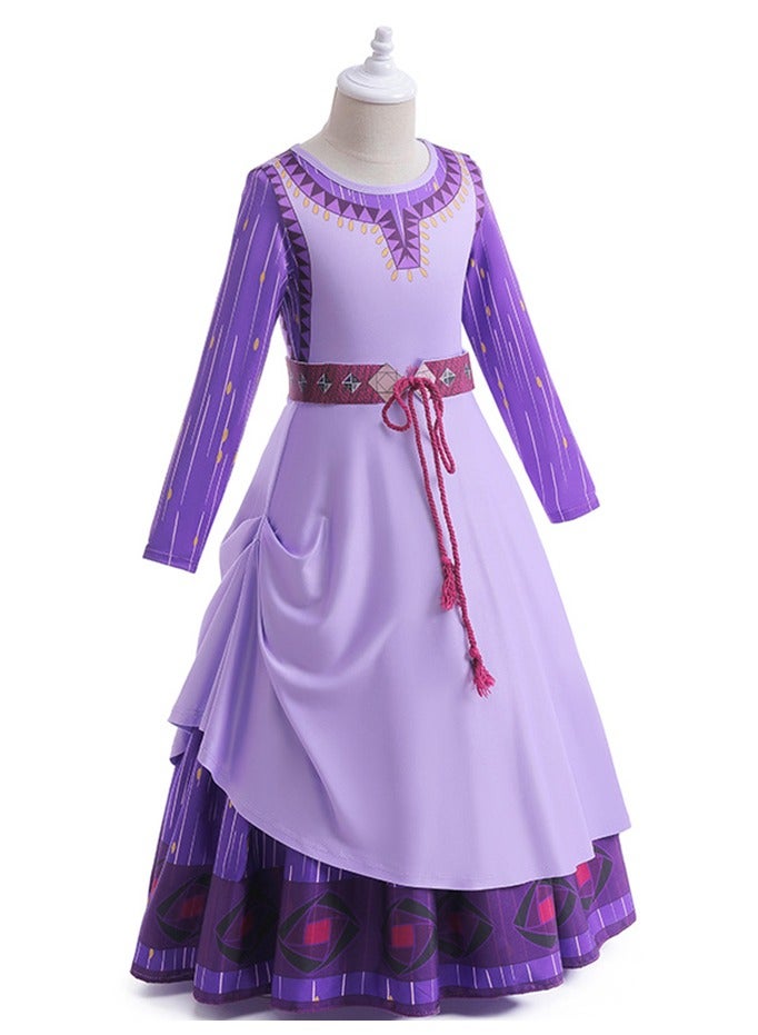 VUCATIN Wish Asha Cosplay Dress Up Costume, Girls Princess Dress Cosplay Outfits with Accessories 2+ Year Old Girls (B) - Image 3