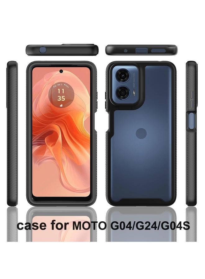 erorex Case For Motorola Moto E14 / G24 / G04 / G04s Starry Sky Solid Color Series PC + TPU Phone Case with PET Film - Image 2