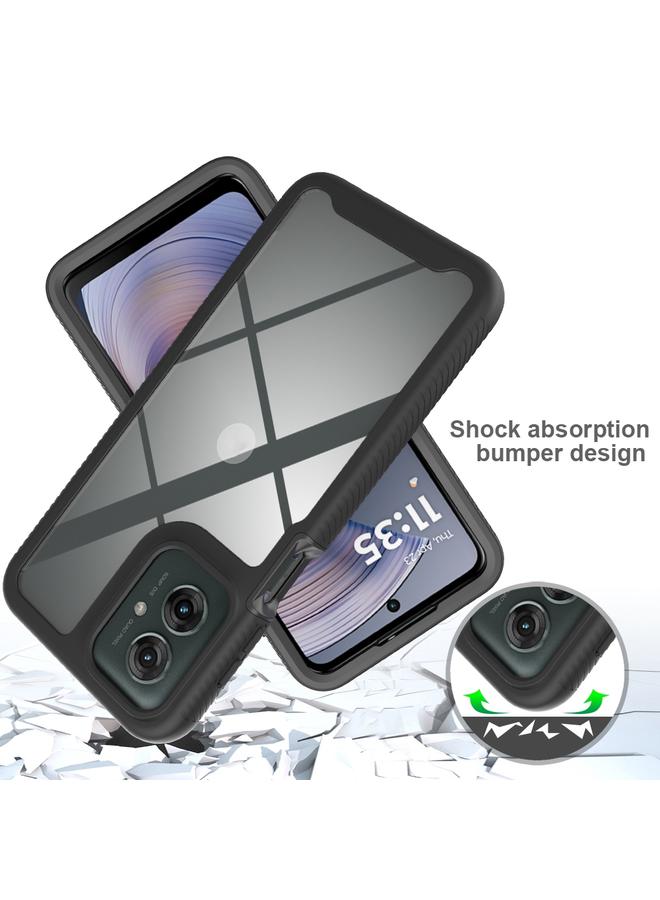 erorex Case For Motorola Moto E14 / G24 / G04 / G04s Starry Sky Solid Color Series PC + TPU Phone Case with PET Film - Image 5