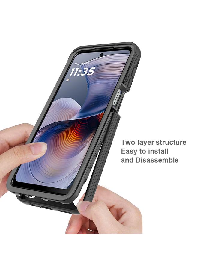 erorex Case For Motorola Moto E14 / G24 / G04 / G04s Starry Sky Solid Color Series PC + TPU Phone Case with PET Film - Image 3