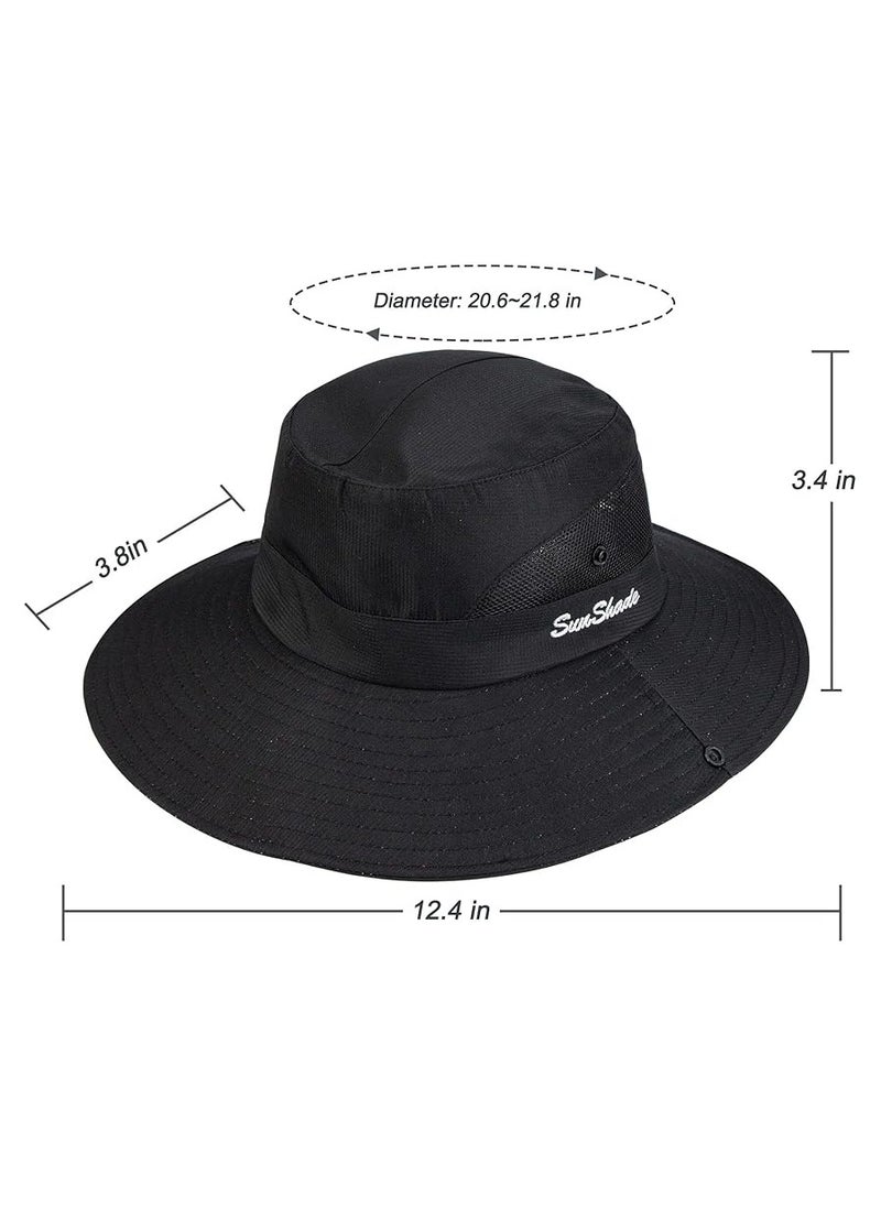 Goolsky Women's Outdoor UV-Protection-Foldable Sun-Hats Mesh Wide-Brim Beach Fishing Hat with Ponytail-Hole  - Image 5